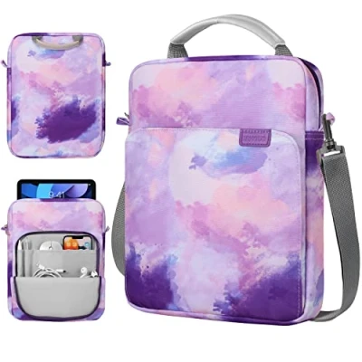 Immagine di TiMOVO Custodia per Tablet da 9 11 Pollici con Tracolla iPad Air 11&quot; 2024, PRO 2024 2018, 10.2&quot;, 10a Gen. 2022, 5/4 10.9, Galaxy Tab S9 2023, Viola di Acquerello