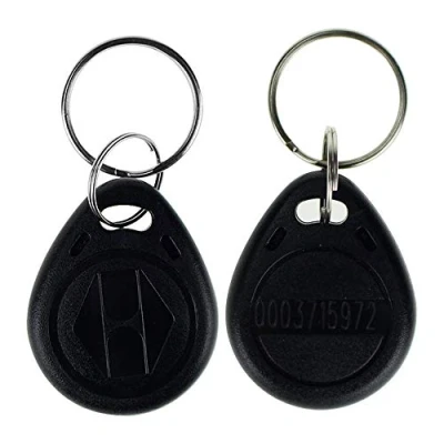 Immagine di LIBO 125KHz Smart ID Carta Tag Chiave RFID Controllo di Accesso Prossimità EM4100 TK4100 Key fobs Portachiavi NFC Token Badge Holder (100, Nero)