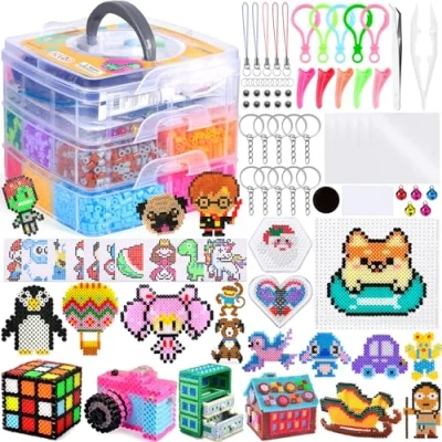 Immagine di NLMWTI Set Perline da Stirare, 11000 Pcs 36 Colori a Fusione con Custodia, per Bigiotteria Fai Te DIY Tempo Libero Creativo Stirare Gioco Natalizio