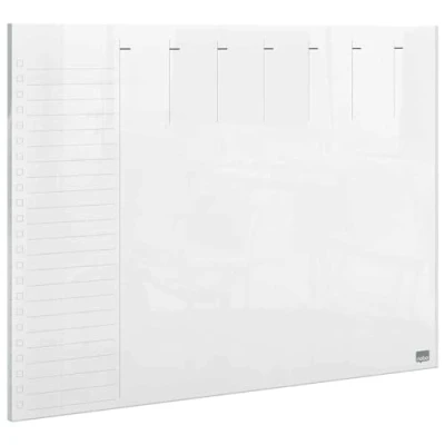 Immagine di Nobo Mini Lavagna / Agenda Settimanale in Acrilico Trasparente da Montare a Parete con Pennarello e Cuscinetti Inclusi, Cancellabile Secco, Senza cornice, Formato A4, 210 mm x 297 Bianco