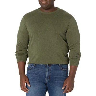 Immagine di Amazon Essentials Maglione a Girocollo (Disponibile in Taglie Extra Forti) Uomo, Verde Oliva Puntinato, 4XL Plus