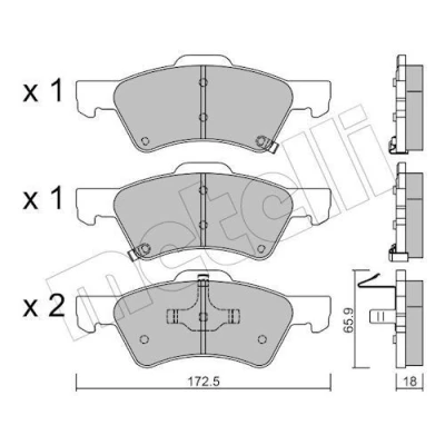 Immagine di METELLI 22 0623 0 Kit pastiglie freno con segnalatore acustico usura CHRYSLER: VOYAGER 4