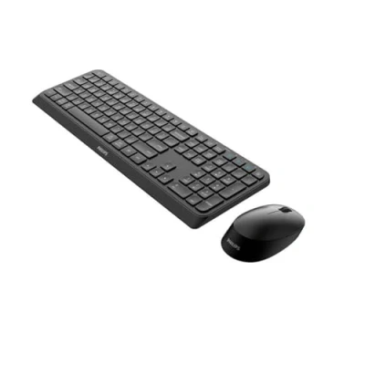 Immagine di Philips SPT6407B/16 Combo tastiera e mouse, wireless, 2,4 GHz, Bluetooth (3 dispositivi), compatibile con Windows, MacOS iOS, QWERTY,1600 dpi, nero