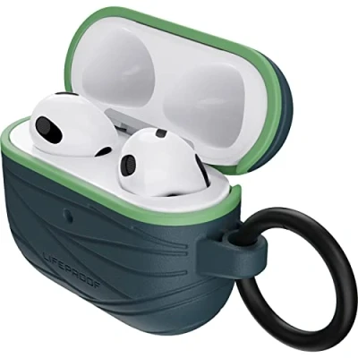 Immagine di Otterbox Custodia LifeProof per AirPods 3ª gen 2021, antishock, graffi e cadute, protezione sottile Apple con moschettone, progettata in modo sostenibile, Grigio