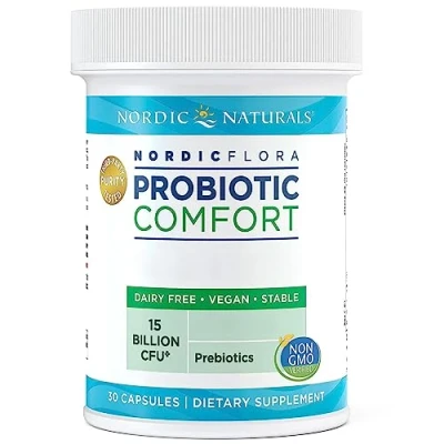 Immagine di Nordic Naturals, Flora Probio Comfort, con Colture di Batteri Buoni, 30 Capsule, Testato in Laboratorio, Senza Glutine, Soia, Non OGM
