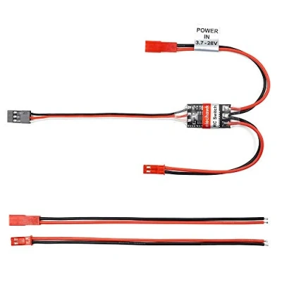 Immagine di RC Telecomando AUX on/off, interruttore elettronico relè per auto, camion, barca, drone con luce LED (8A)