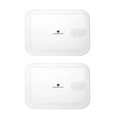 Immagine di MasterClass All in One 2 coperchi di ricambio per grandi contenitori acciaio inox da 1300 ml, 2000 ml e 2700 guarnizioni silicone ermetiche a tenuta stagna