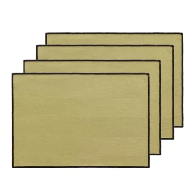 Immagine di Tovagliette per tavolo da pranzo in tessuto cotone lavabile resistente al calore, 35 x 50 cm, colore verde