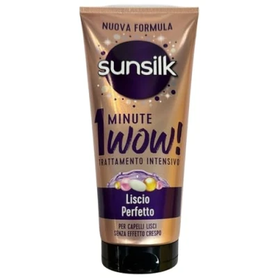 Immagine di Sunsilk Trattamento Intensivo 1 Minute Wow Liscio Perfetto Maschera per Capelli Lisci con Olio di Argan Anti Effetto Crespo 3 Flaconi da 180ml