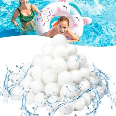 Immagine di Zikenis 700 g Palline filtranti per impianto di filtraggio a Sabbia,700 Piscina Possono sostituire 25 kg Sabbia filtrante,per Convient à Divers SystèMes De Filtration