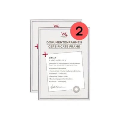 Immagine di walther design cornice argento 21 x 29,7 cm (DIN A4) Confezione doppia, nuova in plastica Lifestyle KV130SD