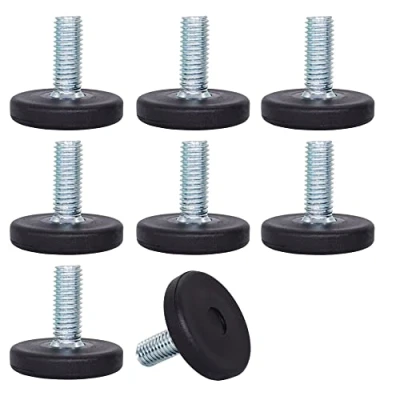 Immagine di SKIR&#039;CO 8 piedini di livellamento per mobili, M8 x 20 mm, gambe rotonde regolabili in metallo, stelo filettato M8, piedino livellatore scorrevole