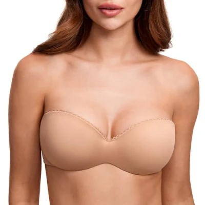 Immagine di DOBREVA Donna Reggiseno Push up con Spalline Rimovibili Invisibile Ferretto A malapena Buff 3C