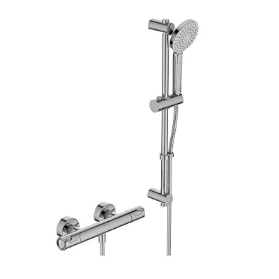 Immagine di Ideal Standard Ceratherm T50, Kit doccia con miscelatore termostatico, Set saliscendi doccia, Cromato