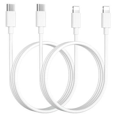 Immagine di Cavo iPhone USB C 1M 2Pezzi [Certificato MFi], Lighting Ricarica Rapida Cavetto Filo Caricatore per 14/13/12/11/X/XS/XR/8/7/6/SE