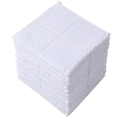 Immagine di Glynniss Strofinacci da cucina altamente assorbenti, 100% cotone, per lavare i piatti, pulizia (28 x 28 cm, 12 pezzi, bianco)