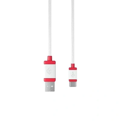 Immagine di CHERRY USB CABLE 1.5, Cavo Intrecciato da C a A, per il Caricamento e la Trasmissione dati, Tastiera, Mouse, Smartphone, Tablet Altro, Lunghezza 1,5 m, Bianco