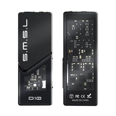 Immagine di S.M.S.L D10 Audio Mini Decoder Amplificatore Auricolare Portatile 2* CS43131 Chip 3.5mm Jack per Cuffie e 4.4mm Bilanciato 500mW Uscita DSD256 32Bit/384kHz Collegabile al PC Cellulare (nero)