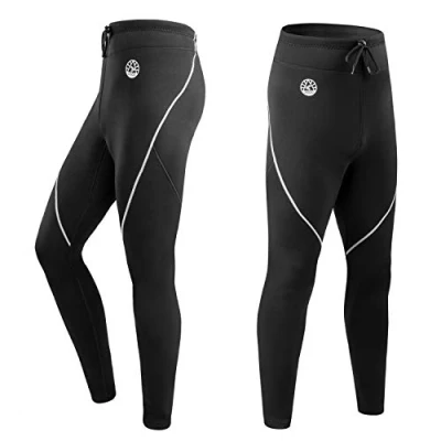 Immagine di pantaloni da muta uomo ZCCO, lunghi in neoprene 1,5 mm per surf, kayak, nuoto, immersioni, canoa (grigio, 4XL)