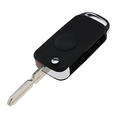 Immagine di Create idea 1 pulsante pieghevole chiave Shell Fob con non tagliata vuota compatibile Benz Mercedes E/S/SL/W124/R129 telecomando caso accessori di ricambio nero