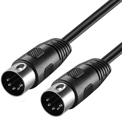 Immagine di CABLEPELADO Cavo audio DIN 5 pin MIDI per strumenti controller MIDI, tastiera pianoforte sequencer batteria processore effetti campionatore pedale multi effetto nero 2 metri