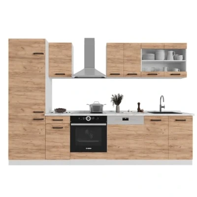Immagine di Vicco Cucina componibile &quot;R Line&quot;, Quercia dorata/bianco, 300 cm PL Rovere