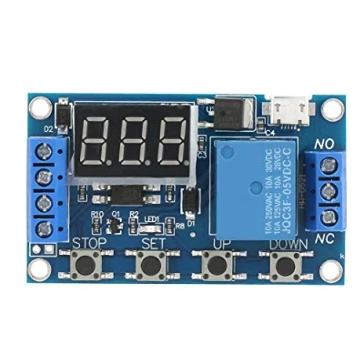 Immagine di DC 5 30 V LED Display Ritardo On/Off Modulo relè Attivazione ciclo Interruttore timer Supporta alimentazione Micro USB 5.0