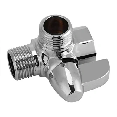 Immagine di Deviatore a 3 Vie Interruttore Valvola per Doccia, G1/2&quot; Adattatrice T Ricambio, in Ottone, Cromo Lucido, Adattatore Soffione Doccia Braccio