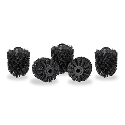 Immagine di Relaxdays 5 Ricambi per Scopino WC, Testine 7 cm di Diametro, Filettatura 12 mm, Set Scopettini da Bagno, Nero