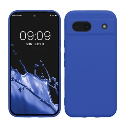 Immagine di kwmobile Custodia Compatibile con Google Pixel 8a Cover Back Case per Smartphone in Silicone TPU Protezione Gommata blu baltico