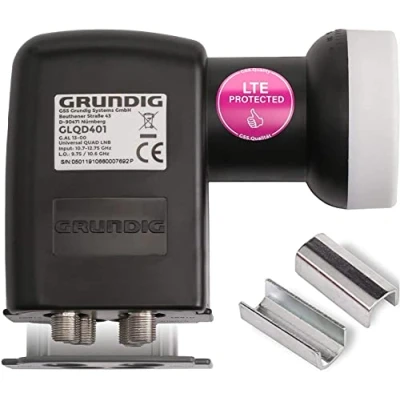 Immagine di [Test molto buono*] GSS Quad LNB per parabola satellitare digitale ricevitore 4 partecipanti volte con filtro LTE satellite HD, K, 0,1 dB, resistente al freddo e calore + ausilio
