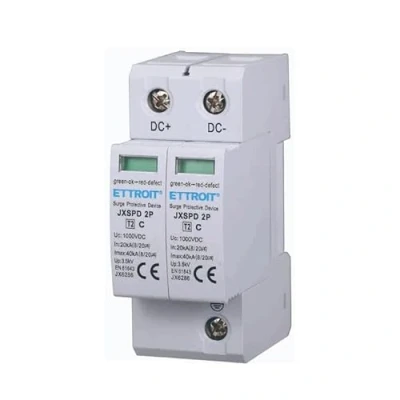 Immagine di ETTROIT SCARICATORE DI SOVRATENSIONE FOTOVOLTAICO TIPO 2 T2 D 2P DC 1000V 3.5KV 20KA OCCUPA MODULI DIN