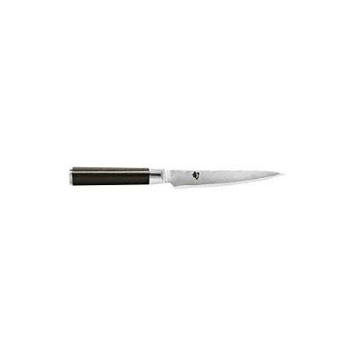 Immagine di Kai Shun Classic Coltello giapponese multiuso 15 cm lunghezza lama con bordo ondulato damasco 32 strati nucleo VG MAX 61 (±1) HRC Manico in legno Pakka universale forgiato