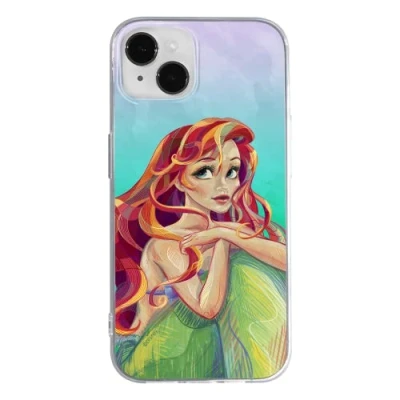 Immagine di Ert Group custodia per cellulare Apple Iphone 14 originale e con licenza ufficiale Disney, modello Ariel 004 adattato in modo ottimale alla forma dello smartphone, TPU
