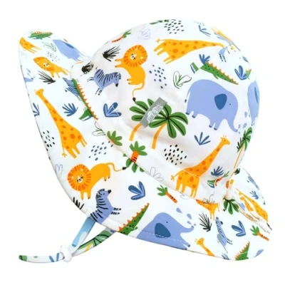 Immagine di Jan &amp; Jul Cappello da sole in cotone traspirante con protezione UPF 50+ per bambini piccoli, Safari, 6 24 Months