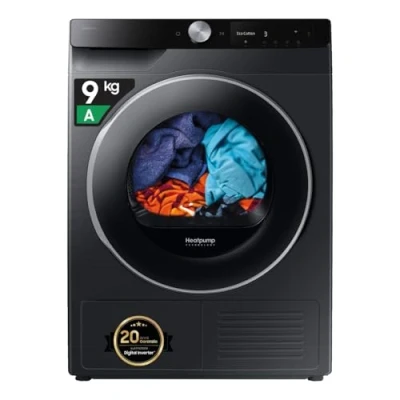 Immagine di Samsung Asciugatrice AI Control DV90DG6845LB/U3, 9 kg, Pompa di Calore, Wifi, QuickDrive, Dry, Sensore Optimal Display Control, Carica Frontale, 60L x 85H 60P cm