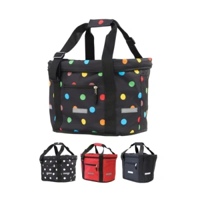 Immagine di Büchel Borsa per Manubrio della Bicicletta con Supporto a Scatto Express, 81517018 clic rapido, Colore Bianco Unisex Adulto, Nero e Pois Multicolore