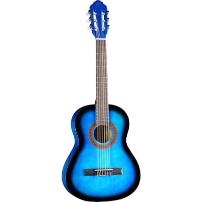 Immagine di EKO GUITARS CS 5 Blue BURST, Chitarra Classica Serie Studio Scala 3/4, Top in Agathis, Fasce e Fondo Tiglio Laminato, Manico Mogano, Tastiera Betulla, Colore Burst