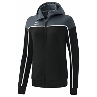 Immagine di Erima Change By Giacca da Allenamento con Cappuccio, black grey/slate grey/bianco, 38 Donna