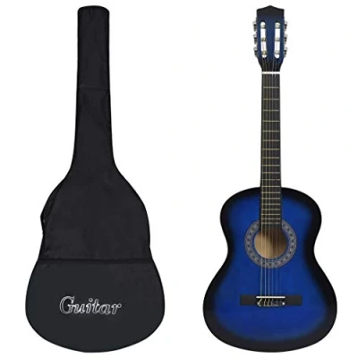 Immagine di vidaXL Chitarra Classica per Principianti con Custodia Blu 3/4 36&quot;