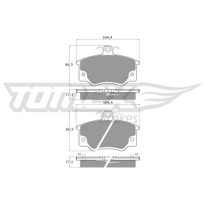 Immagine di TOMEX brakes TX 10 73 Kit pastiglie freno Assale anteriore Con contatto segnalazione usura FIAT: Panda I Hatchback, Punto Uno Hatchback
