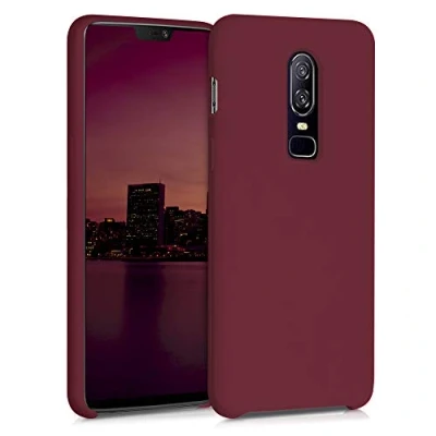 Immagine di kwmobile Custodia Compatibile con OnePlus 6 Cover Back Case per Smartphone in Silicone TPU Protezione Gommata rosso rabarbaro