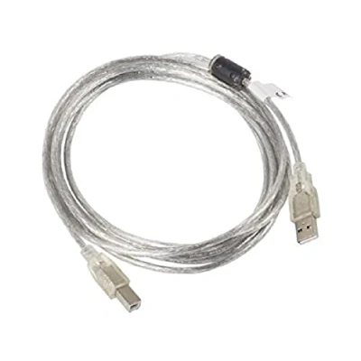 Immagine di lanberg ca 12cc 0030 USBA TR USB 2.0 a Maschio B Cavo con Nucleo in ferrite Trasparente, 3 m Trasparente