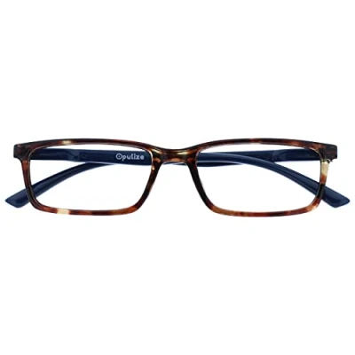 Immagine di Opulize See Occhiali da Lettura Filtro Luce Blu Montatura Stretta Cerniere a Molla Migliorano il Sonno Gaming Computer Anti Riflesso Marrone Tartarugato Uomo Donna B9 2+1.50