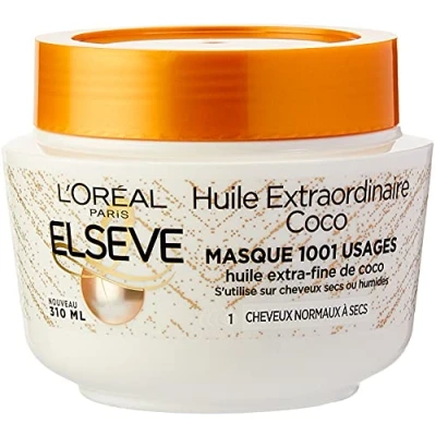 Immagine di L&#039;Oréal Paris Elseve Olio Straordinario Coco Maschera all&#039;Olio Extra Fine di Nutrizione Alta Leggerezza per Capelli Normali A Secchi 1 Unità