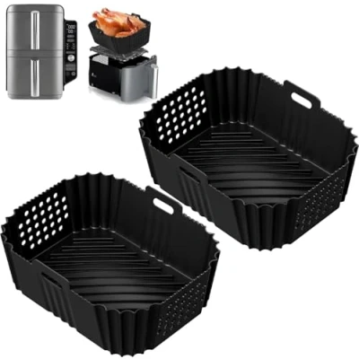 Immagine di 2 pezzi friggitrice ad aria calda accessori per Ninja Double Stack XL 9,5L SL400EU, stampo in silicone Foodi Max Dual Zone AF400EU AF300EU, inserto