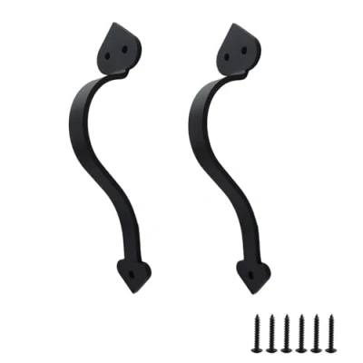 Immagine di Maniglia Porta Scorrevole Nero, 2 Pezzi per in Ghisa Antica 23 cm, Fienile Maniglie Porte, Cancelli, Cancelli di Recinzione e Porte Scorrevoli 0XBIT