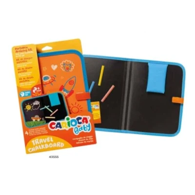 Immagine di Carioca Lavagna portatile per bambini Kit di disegno a partire da 24 mesi Formato A4 Contiene 4 gessetti colorati