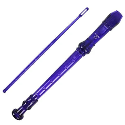 Immagine di A Star Flauto dolce scolastico soprano/discendente, diteggiatura inglese/barocca Chiave di C con diagramma apprendimento, borsa, bacchetta per la pulizia Viola
