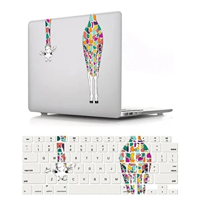 Immagine di Custodia per Nuovo Macbook Air 13 pollici 2020 2019 2018 Pubblicazione Modello A1932 A2179 A2337 M1 con display Retina e Touch ID, Copertina Rigida in Plastica Tastiera Cover, Giraffa